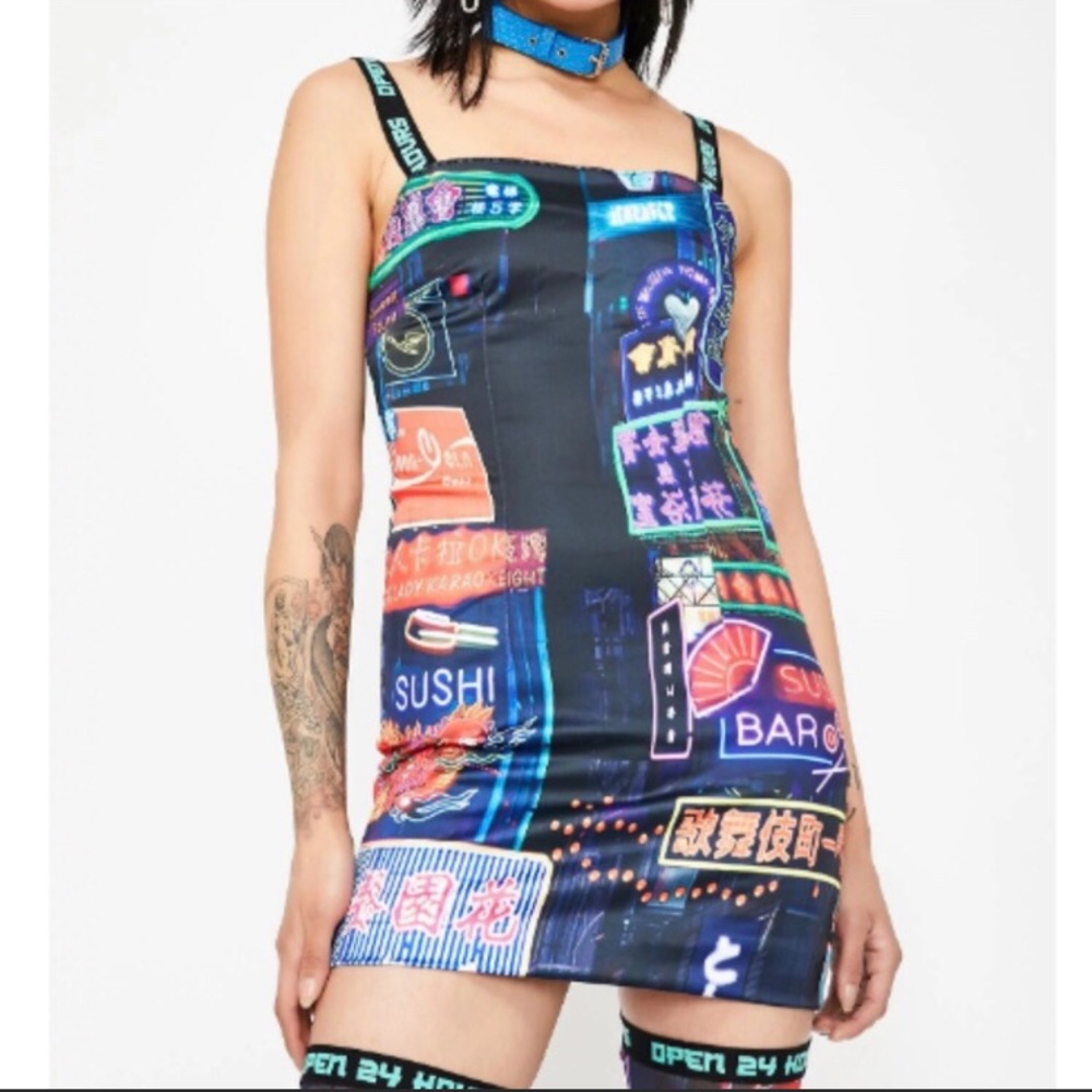 Dolls kill midnight city bodycon dress